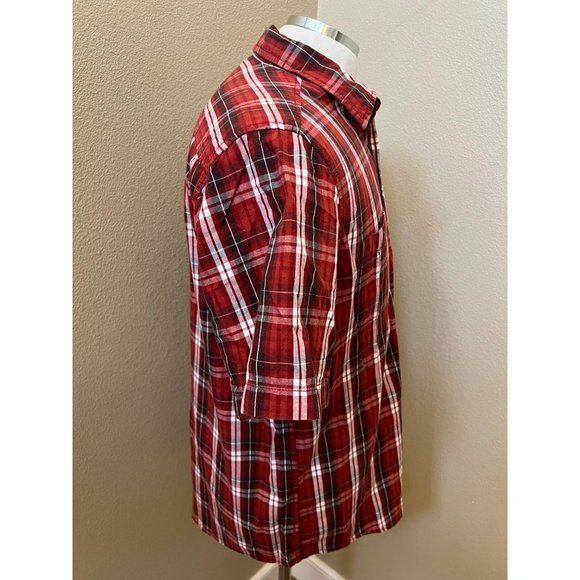 Outdoor Life Men's Shirt Button-Down Red Plaid Size Medium - Picture 2 of 4